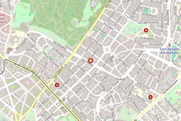 Map showing Mangiafuoco in Rome