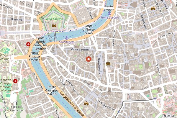 Map showing Antico Caffe della Pace in Rome