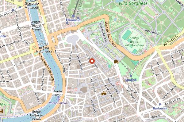Map showing Caffe Canova Tadolini in Rome
