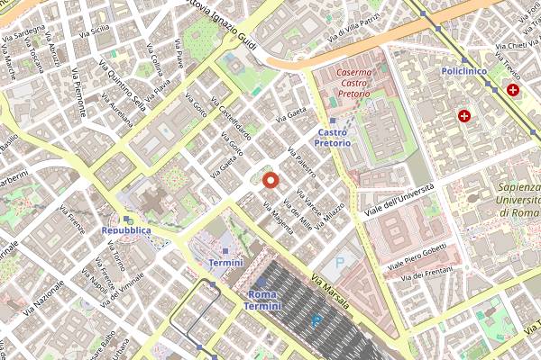Map showing Florian's Cafe in Rome