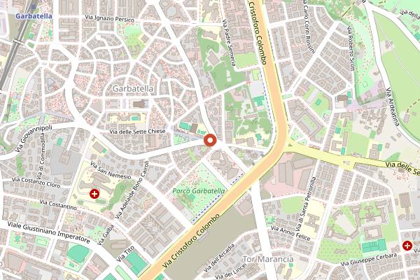 Map showing La Bottega di Merlino in Rome