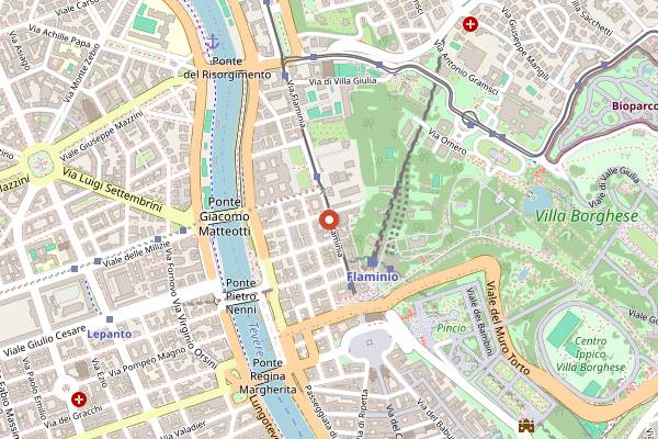 Map showing Sensorio Coffee Lab in Rome