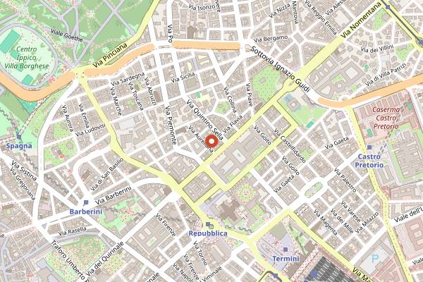 Map showing La Pentolaccia in Rome