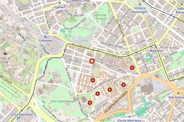Map showing Li Rioni in Rome