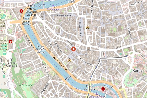 Map showing Osteria Da Fortunata in Rome