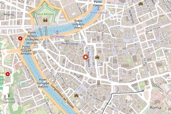Map showing Terrazza Borromini in Rome