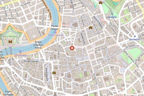 Map showing Trattoria Dal Cavalier Gino in Rome