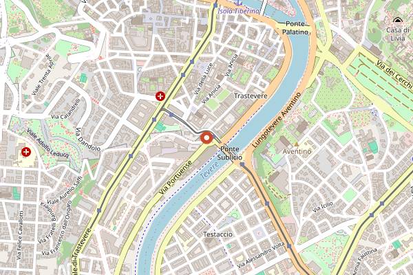 Map showing Trattoria Dal Cordaro in Rome