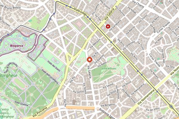 Map showing Marziali 1922 Via Po in Rome