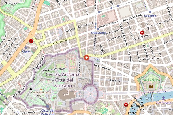 Map showing Pergamino Caffe in Rome