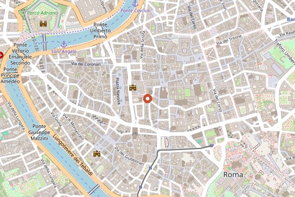 Map showing Sant'Eustachio Il Caffe Roastery in Rome