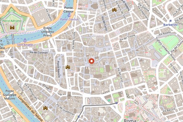 Map showing La Casa del Caffe Tazza d'Oro in Rome