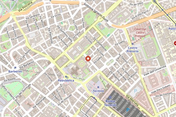 Map showing Rifugio Romano in Rome