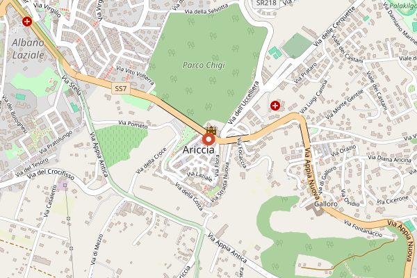 Map showing Sagra della Porchetta di Ariccia in Rome