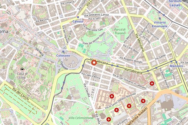 Map showing Aroma in Rome