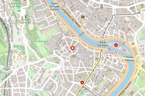 Map showing Glass Hostaria in Rome