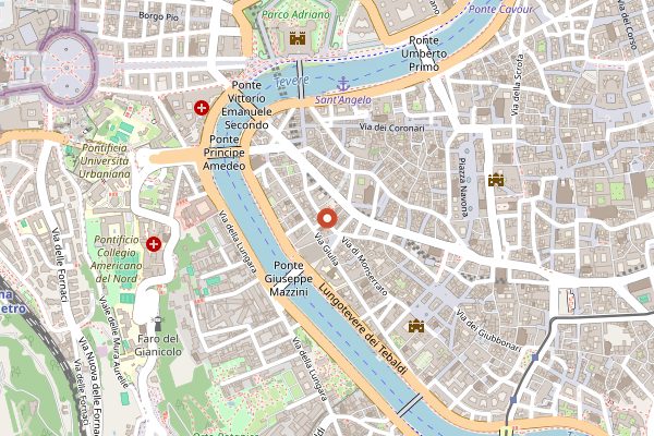 Map showing Il Pagliaccio in Rome