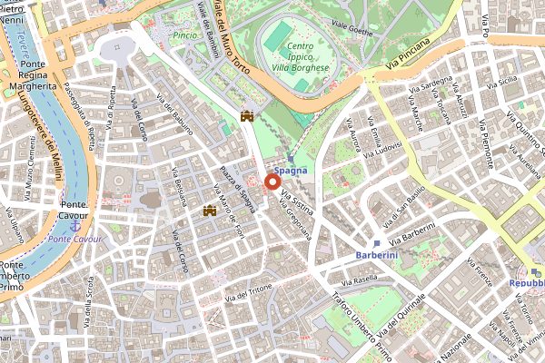 Map showing Imago in Rome
