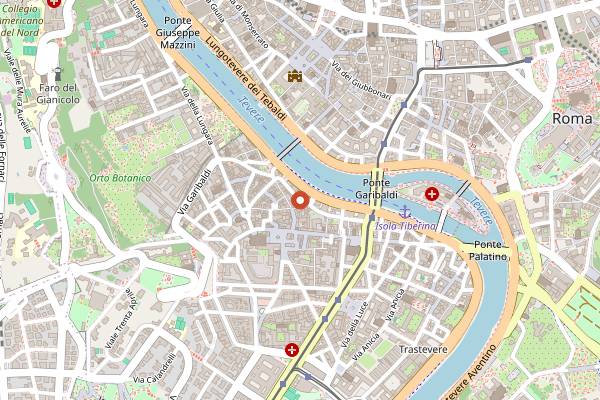 Map showing Taverna Trilussa in Rome