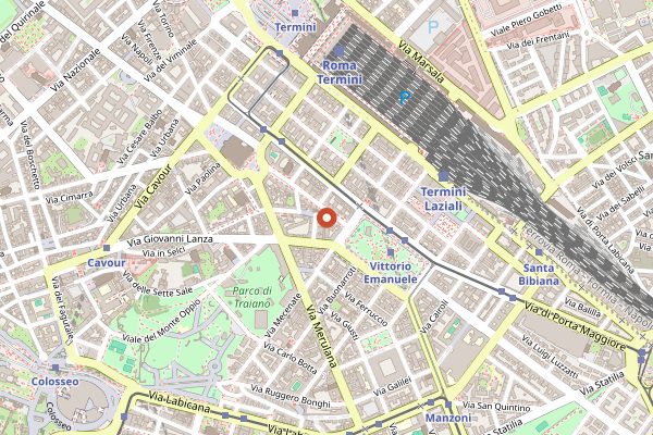 Map showing Trattoria Monti in Rome