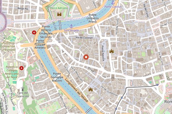 Map showing Pizzeria Da Baffetto in Rome