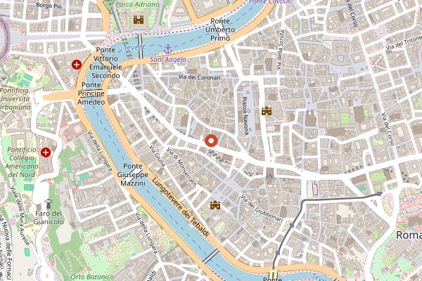 Map showing Pizzeria La Montecarlo in Rome