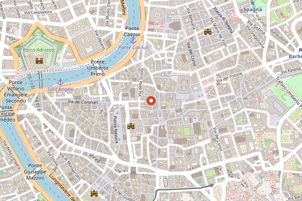 Map showing Maccheroni in Rome