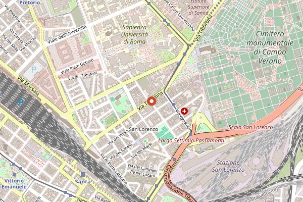 Map showing Pastificio San Lorenzo in Rome