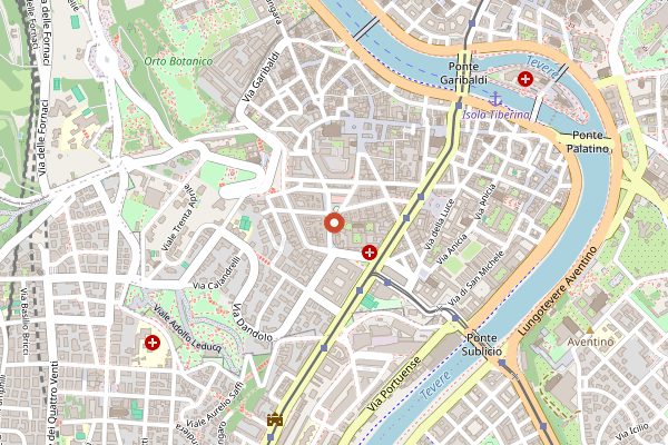 Map showing Mercato di Piazza San Cosimato in Rome
