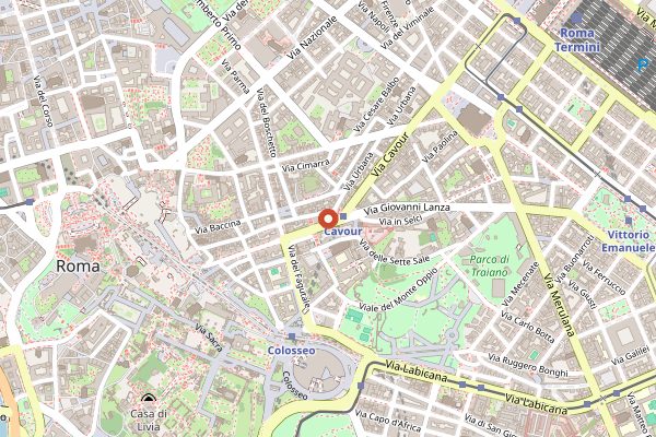 Map showing Mercato Monti Urban Market in Rome