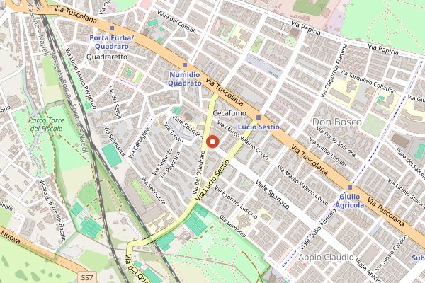 Map showing Mercato Tuscolano in Rome