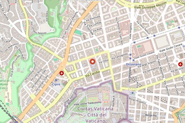 Map showing Mercato Trionfale in Rome