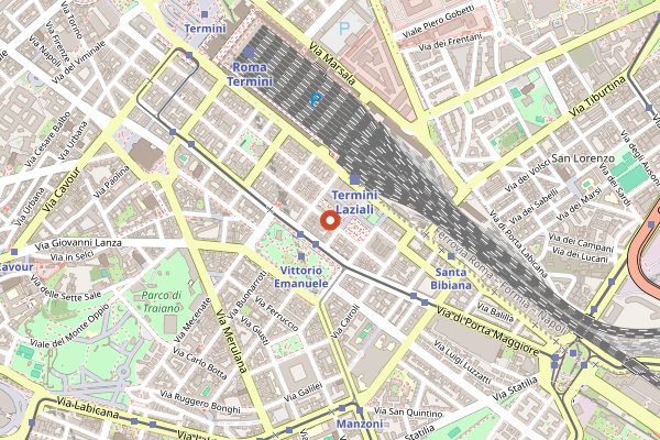 Map showing Nuovo Mercato Esquilino in Rome