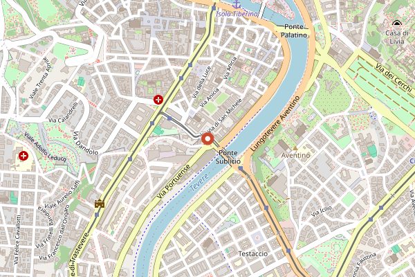 Map showing Porta Portese in Rome