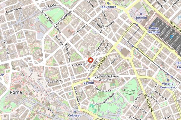 Map showing Blackmarket Hall in Rome