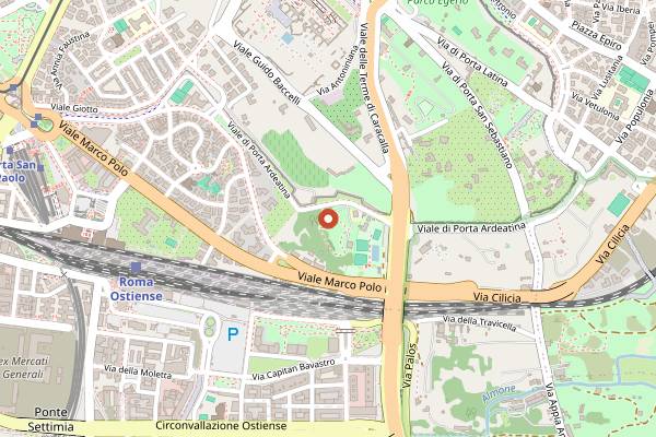 Map showing Casa del Jazz in Rome
