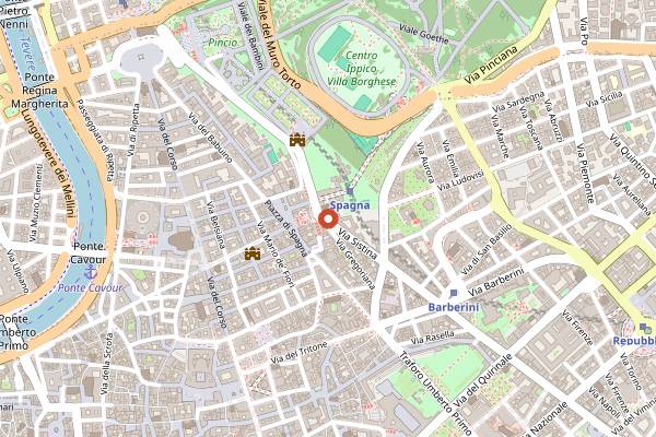 Map showing Hassler Bar in Rome