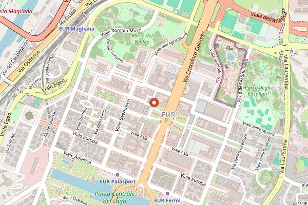 Map showing Spazio Novecento in Rome