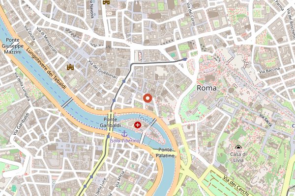 Map showing Ba'Ghetto in Rome