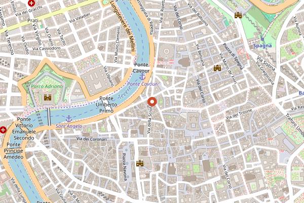 Map showing Clotilde in Rome