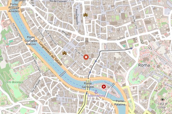 Map showing Salumeria Roscioli in Rome