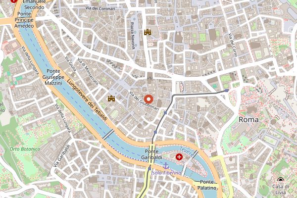 Map showing Antico Forno Roscioli (Pizza Bianca) in Rome
