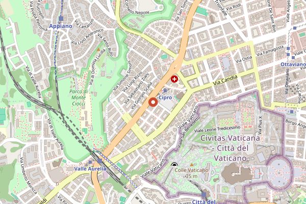 Map showing Pizzarium in Rome