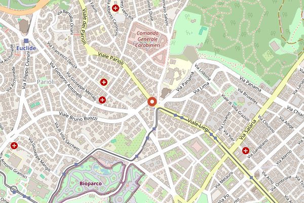 Map showing Enoteca Bulzoni in Rome