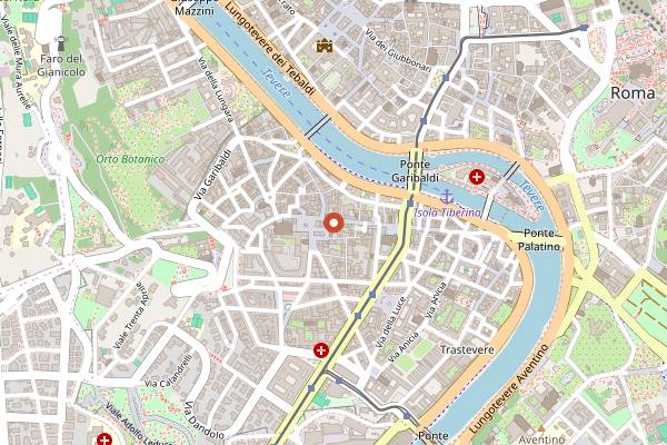 Map showing Enoteca Trastevere in Rome