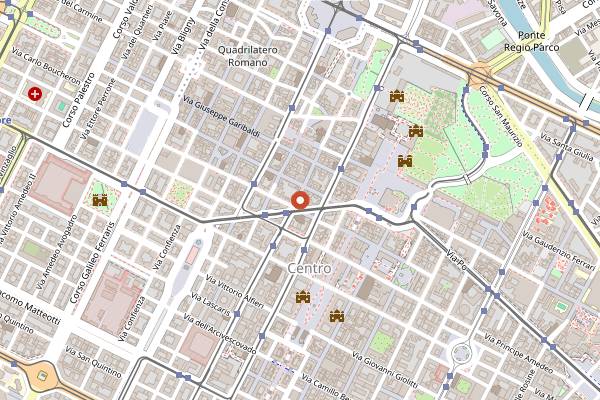 Map showing Antica Latteria Bera in Turin
