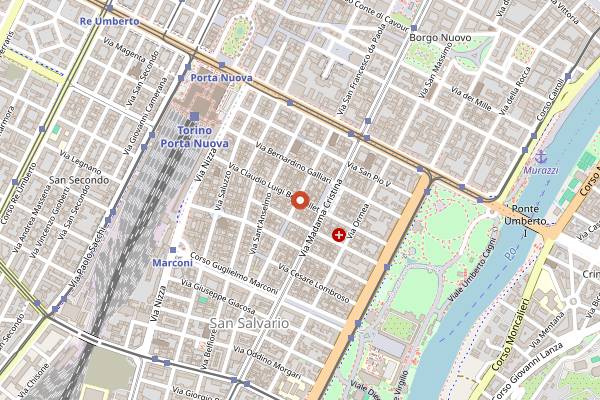 Map showing Orso Laboratorio in Turin
