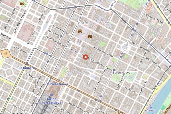 Map showing Perino Vesco in Turin