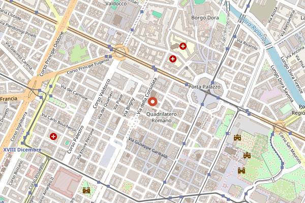 Map showing Caffe Al Bicerin in Turin
