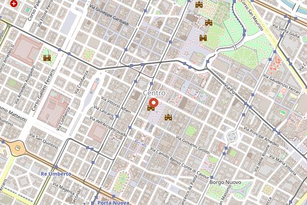 Map showing Caffe San Carlo in Turin